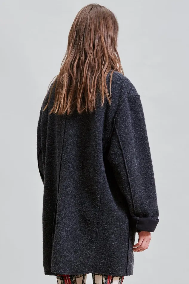 R13 Jackets and Coats Women Raw Cut Ragged Blazer 8211 Dark Grey