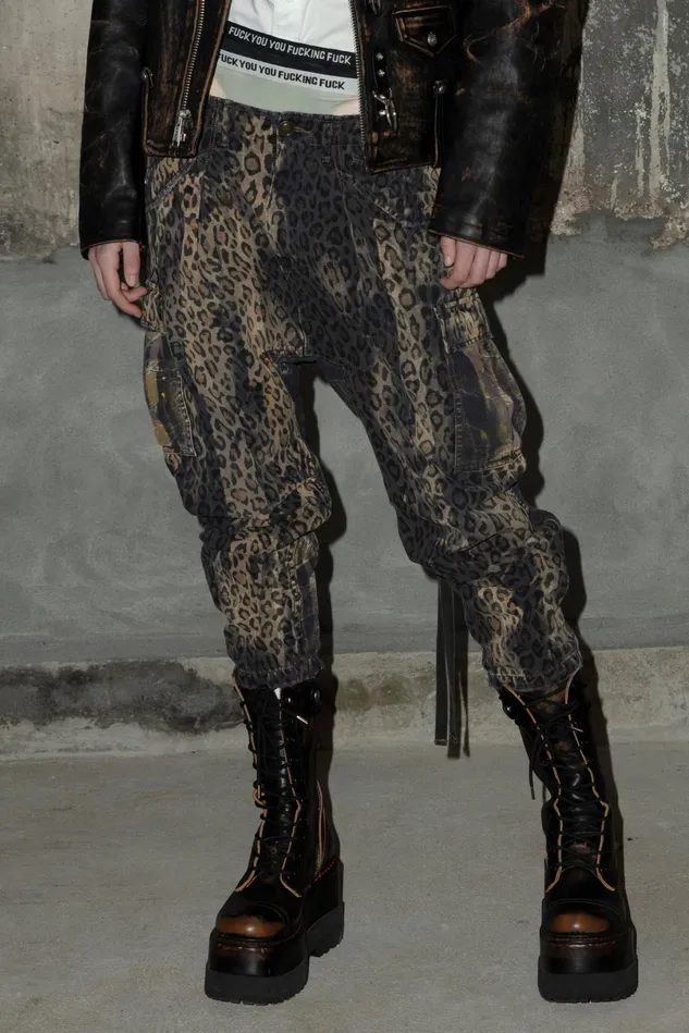 R13 Pants and Skirts Women Bleached Harem Cargo Pant