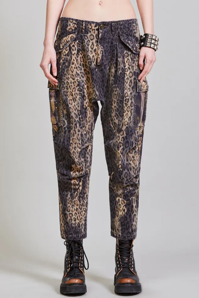 R13 Pants and Skirts Women Bleached Harem Cargo Pant