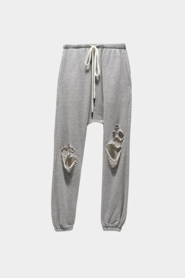 R13 Pants and Skirts Women Shredded Knee Drop Sweatpant 8211 Heather Grey