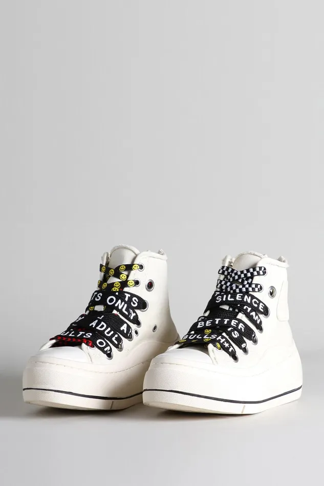 R13 Sneakers Men Double Grommet Kurt High Top Sneaker 8211 Ecru
