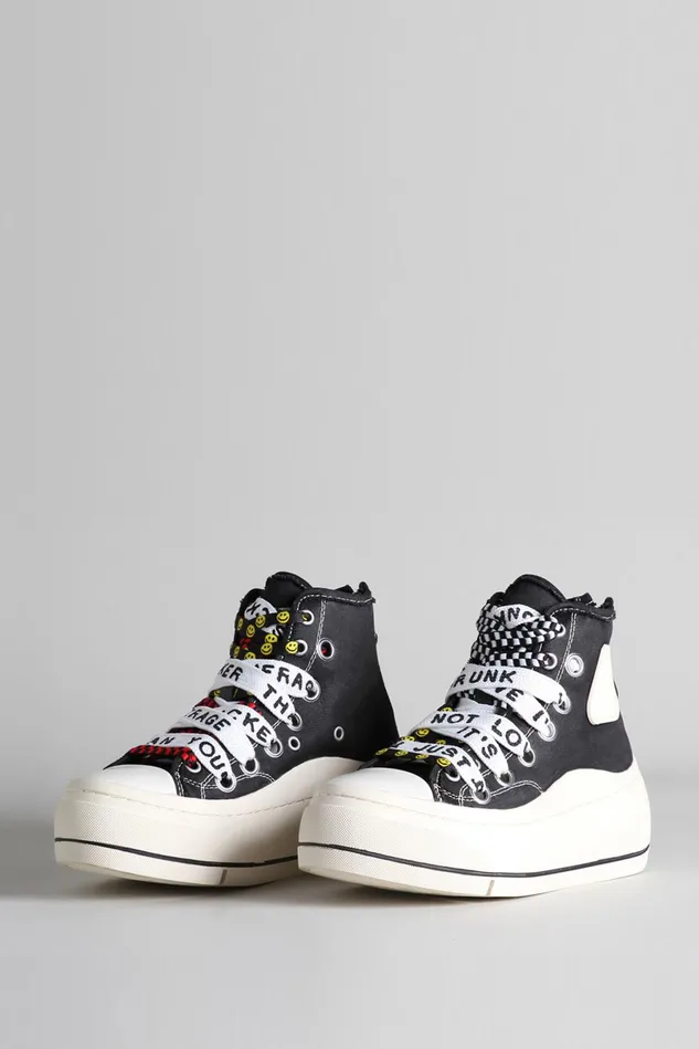 R13 Sneakers Women Double Grommet Kurt High Top Sneaker 8211 Black