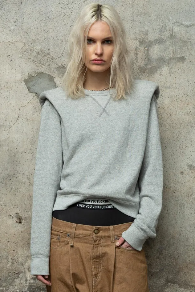 R13 Sweatshirts Women Folded Shoulder Sweatshirt