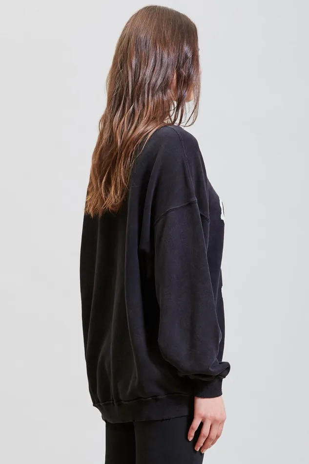 R13 Sweatshirts Women Girls Girls Oversized Crewneck 8211 Acid Black