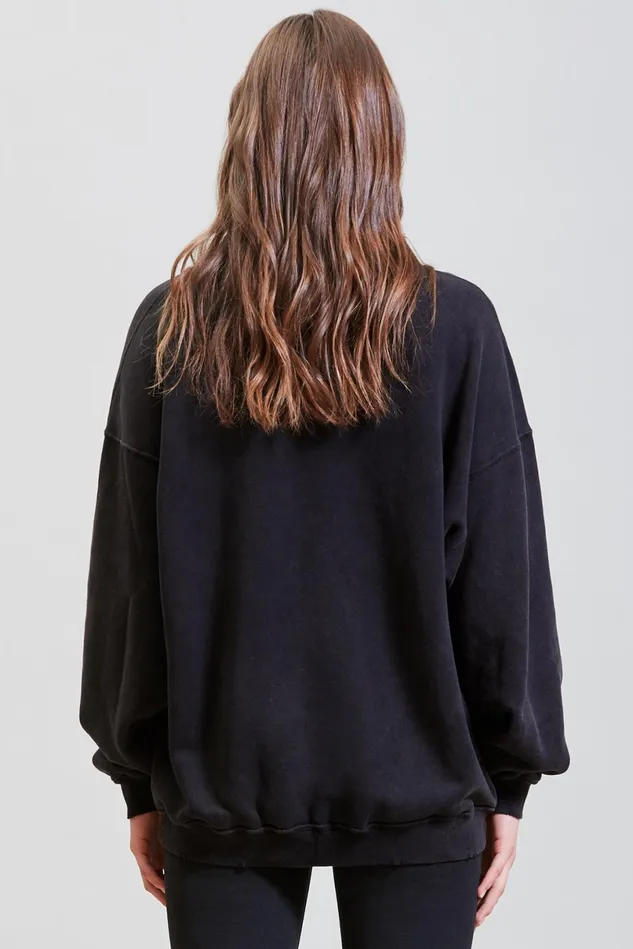 R13 Sweatshirts Women Girls Girls Oversized Crewneck 8211 Acid Black