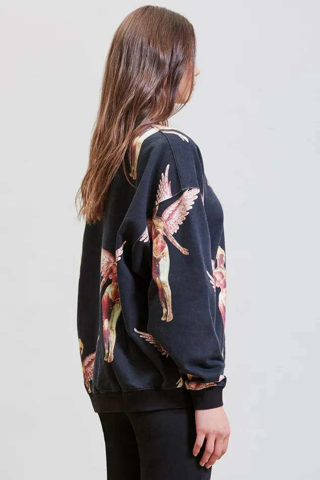 R13 Sweatshirts Women Nirvana In Utero Oversized Crewneck 8211 Black
