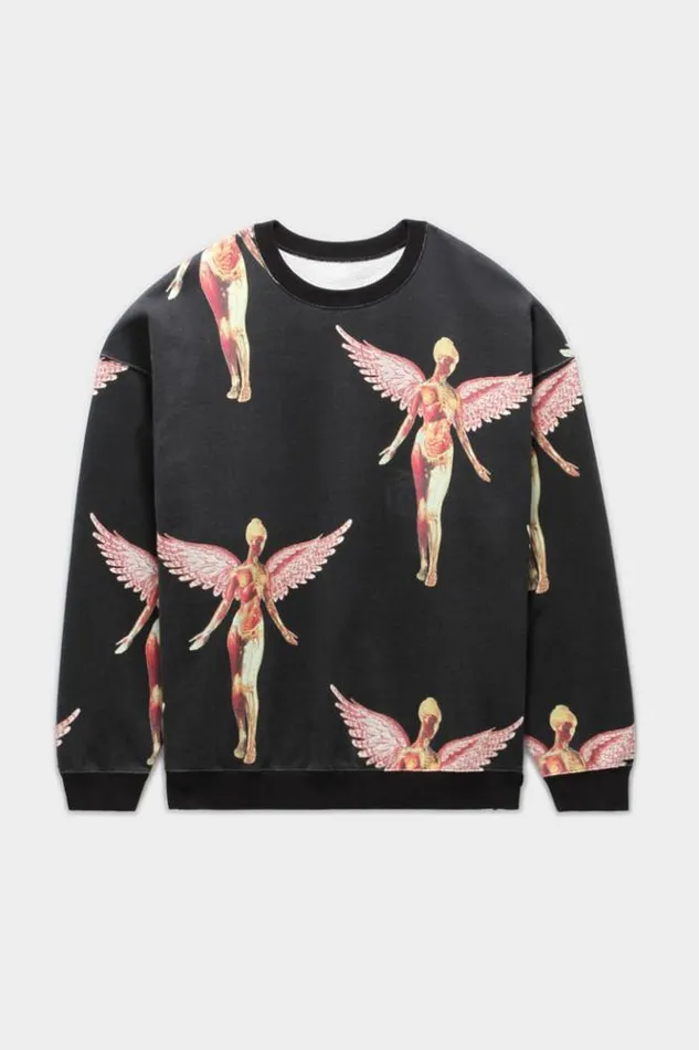 R13 Sweatshirts Women Nirvana In Utero Oversized Crewneck 8211 Black