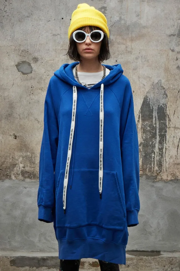 R13 Sweatshirts Women Oversized Hoodie Cape 8211 Royal Blue