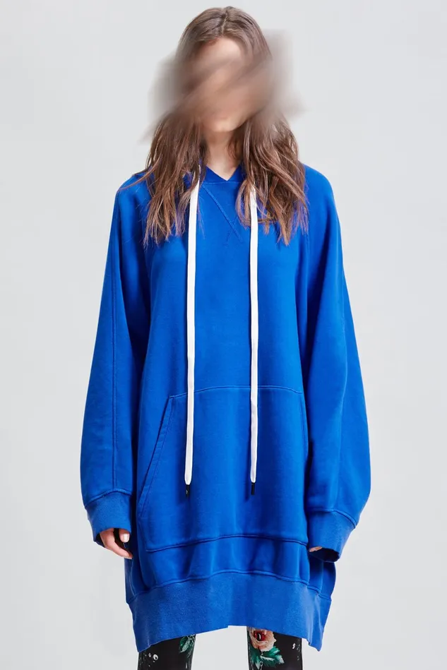 R13 Sweatshirts Women Oversized Hoodie Cape 8211 Royal Blue