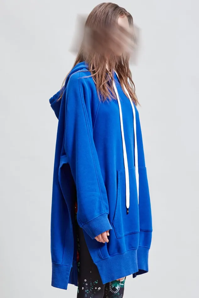 R13 Sweatshirts Women Oversized Hoodie Cape 8211 Royal Blue