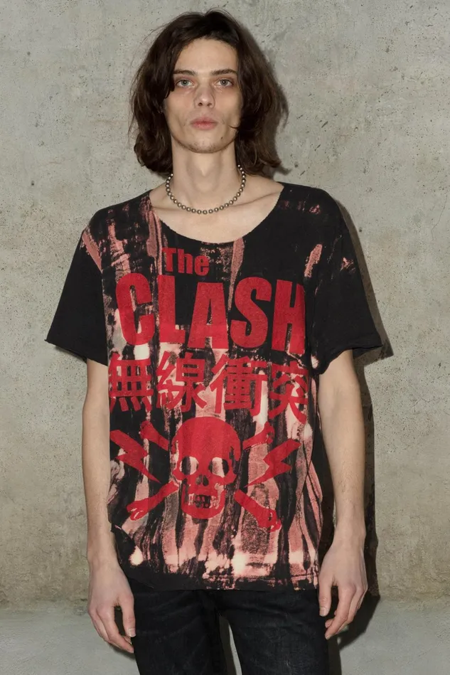 R13 TShirts Men Clash Rosie T 8211 Washed Black