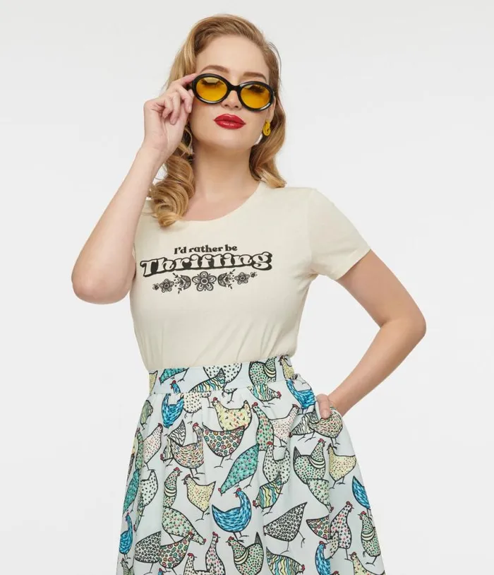 Rather Be Thrifting Fitted Cotton Graphic Tee ClothingPlus Unique Vintage Graphic Tees Rather Be Thrifting Fitted Cotton Graphic Tee ClothingPlus Unique Vintage Graphic Tees