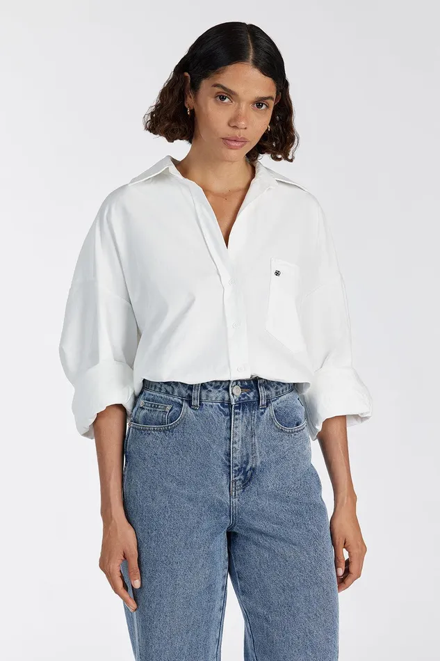 RHEA WHITE COTTON SHIRT Women DISSH Long Sleeved