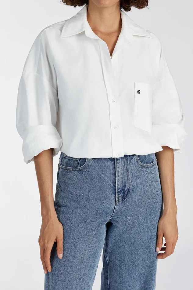 RHEA WHITE COTTON SHIRT Women DISSH Long Sleeved