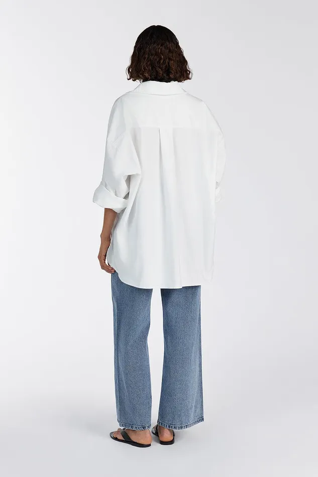 RHEA WHITE COTTON SHIRT Women DISSH Long Sleeved