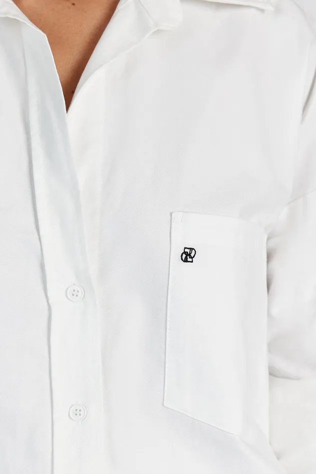 RHEA WHITE COTTON SHIRT Women DISSH Long Sleeved