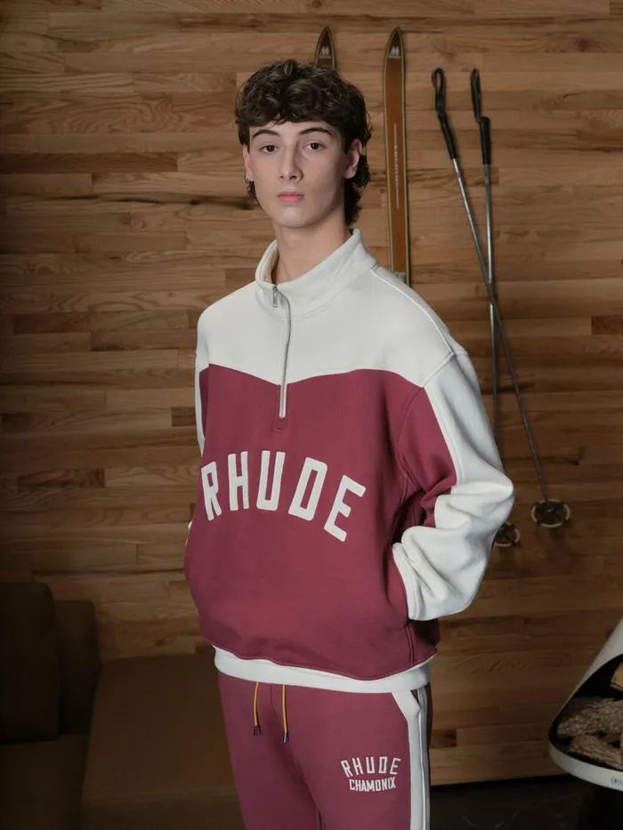 RHUDE CHAMONIX QUARTERZIP VARSITY Men Rhude Sweatshirts