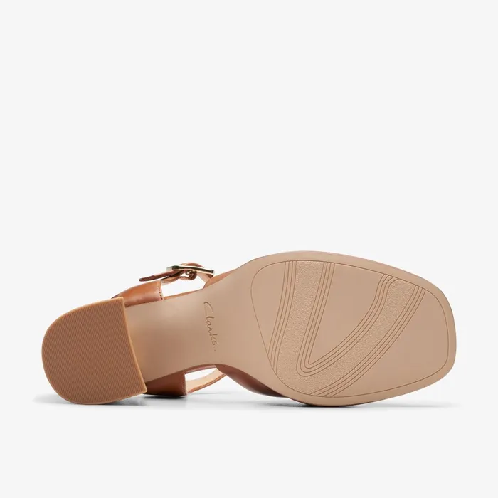 Ritzy 75 Rae Tan Leather Women Clarks Sandals and Flip Flops
