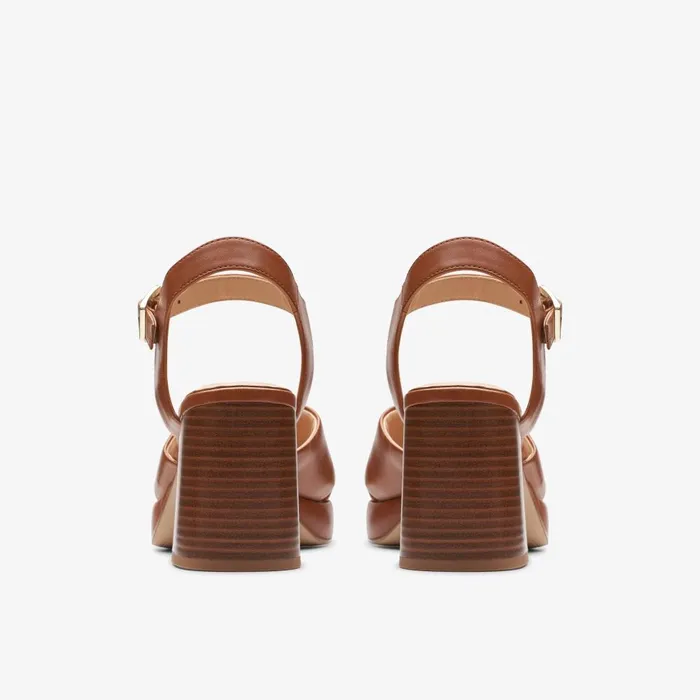 Ritzy 75 Rae Tan Leather Women Clarks Sandals and Flip Flops