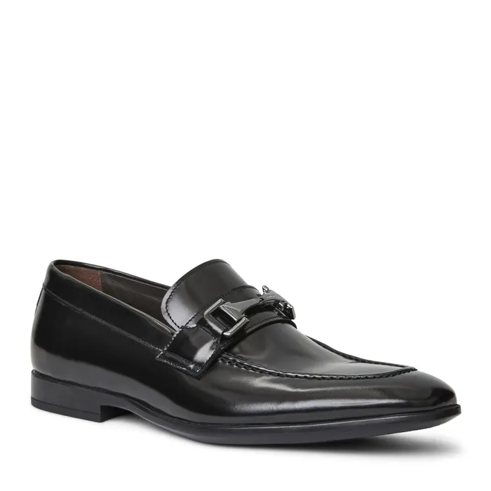 Saffo Slip On Black Bit Loafer Black Leather Men Bruno Magli Dress Shoes