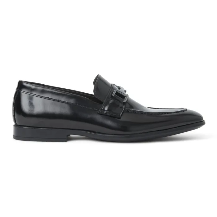 Saffo Slip On Black Bit Loafer Black Leather Men Bruno Magli Dress Shoes