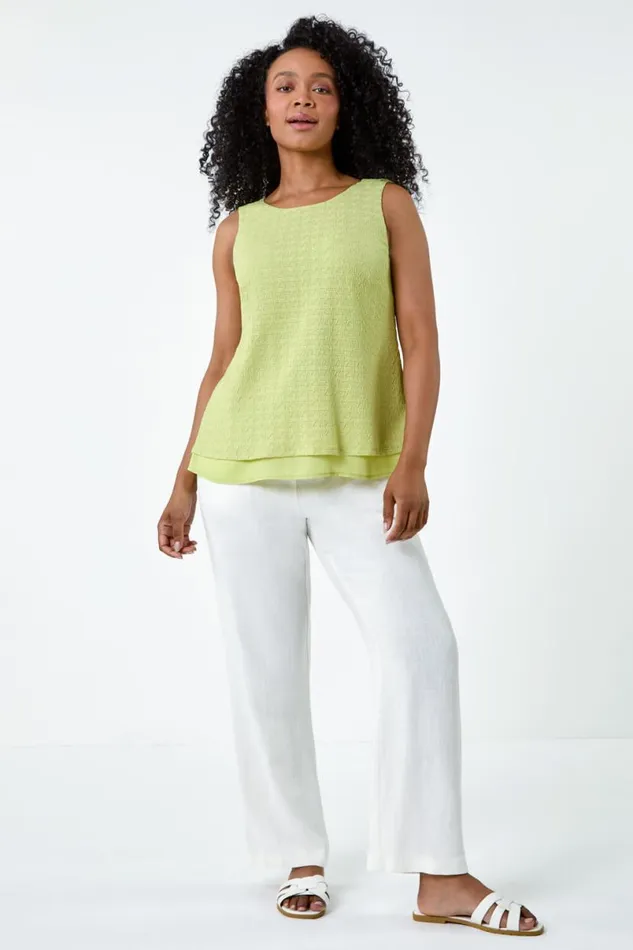 Sage Petite Double Layer Knit Stretch Top Women Roman Tops