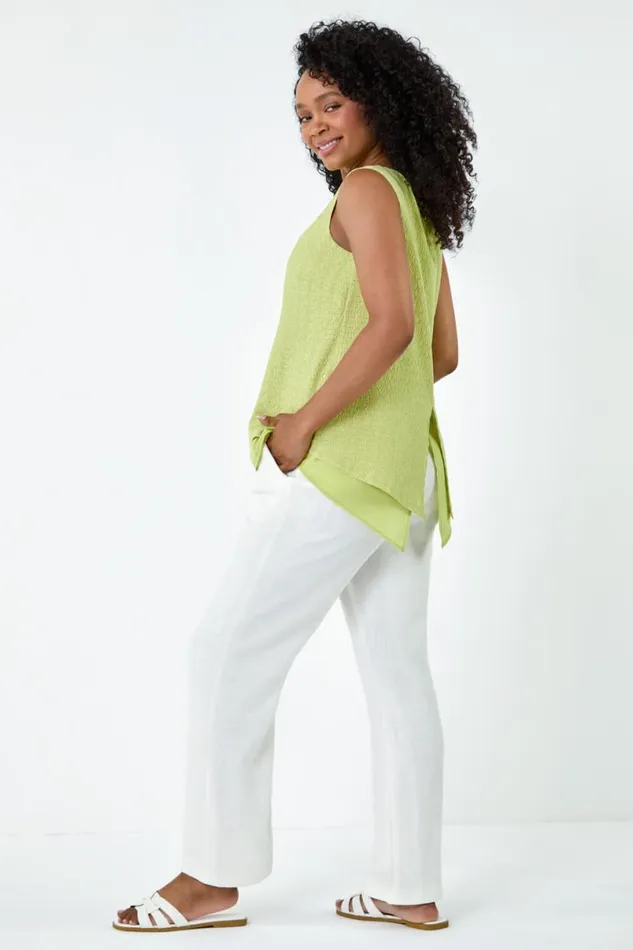 Sage Petite Double Layer Knit Stretch Top Women Roman Tops