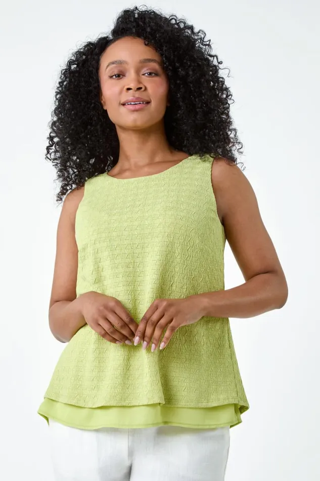 Sage Petite Double Layer Knit Stretch Top Women Roman Tops
