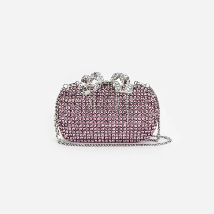 Self Portrait Clutch Bags Pink Chainmail Clutch Bag 8211 Women
