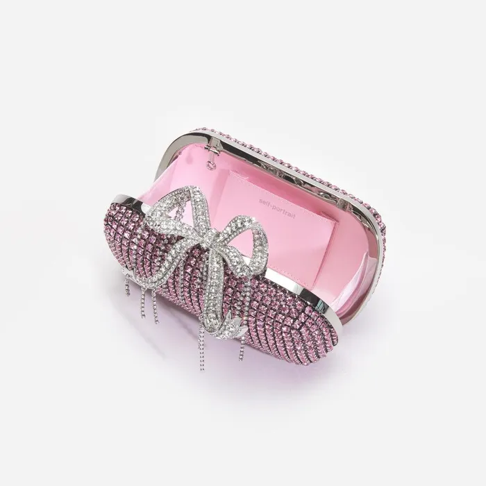 Self Portrait Clutch Bags Pink Chainmail Clutch Bag 8211 Women