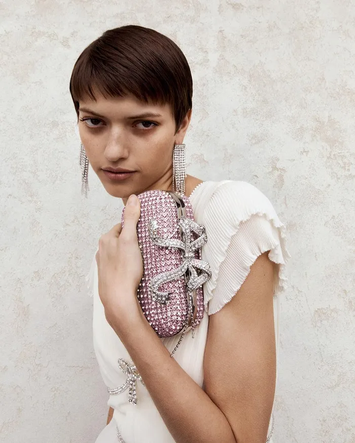 Self Portrait Clutch Bags Pink Chainmail Clutch Bag 8211 Women