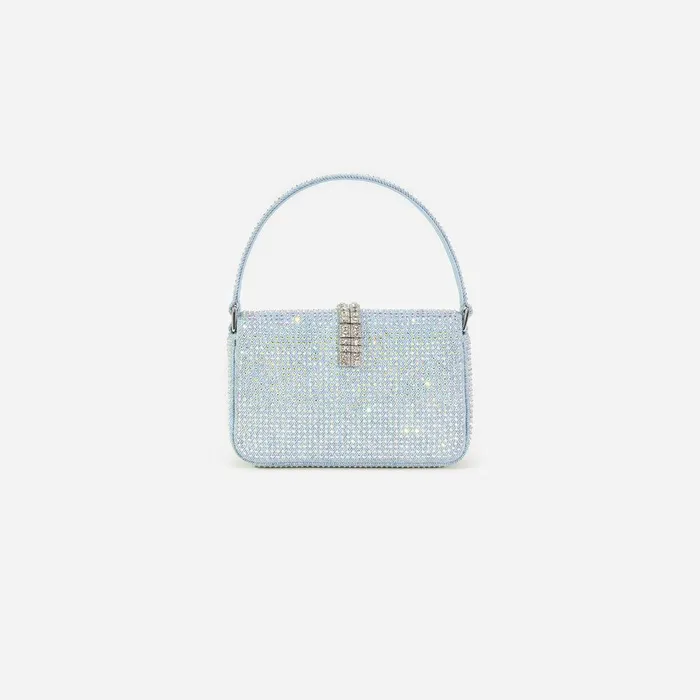 Self Portrait Denim Blue Rhinestone Denim Micro Bag 8211 Women