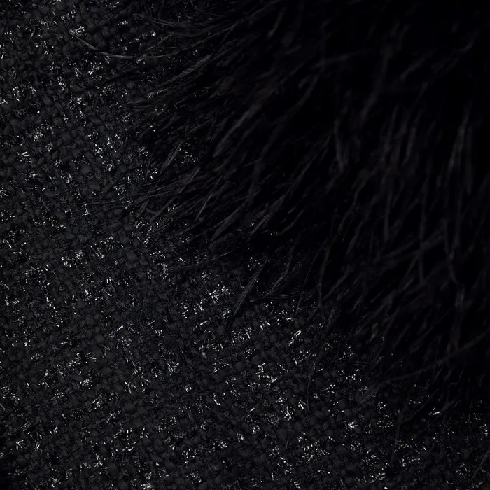Self Portrait Dresses Black Boucle Feather Mini Dress 8211 Women