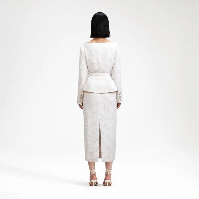 Self Portrait Dresses Cream Off Shoulder Boucle Midi Dress 8211 Women Self Portrait Dresses Cream Off Shoulder Boucle Midi Dress 8211 Women