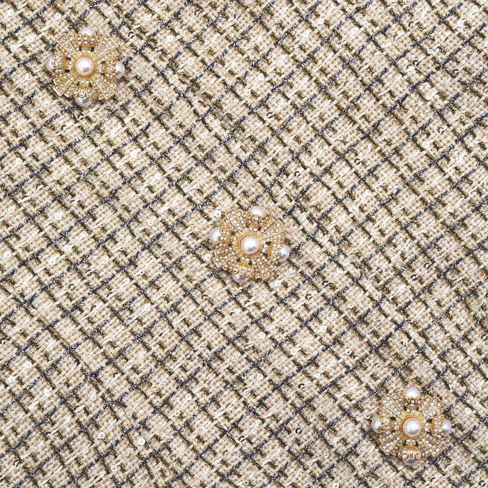 Self Portrait Dresses Gold Boucle Mini Dress 8211 Women