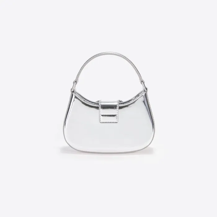 Self Portrait Micro Silver Metallic Micro Embellished Crescent Bag 8211 Women
