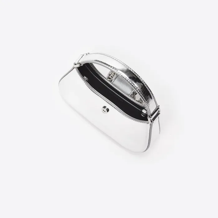 Self Portrait Micro Silver Metallic Micro Embellished Crescent Bag 8211 Women