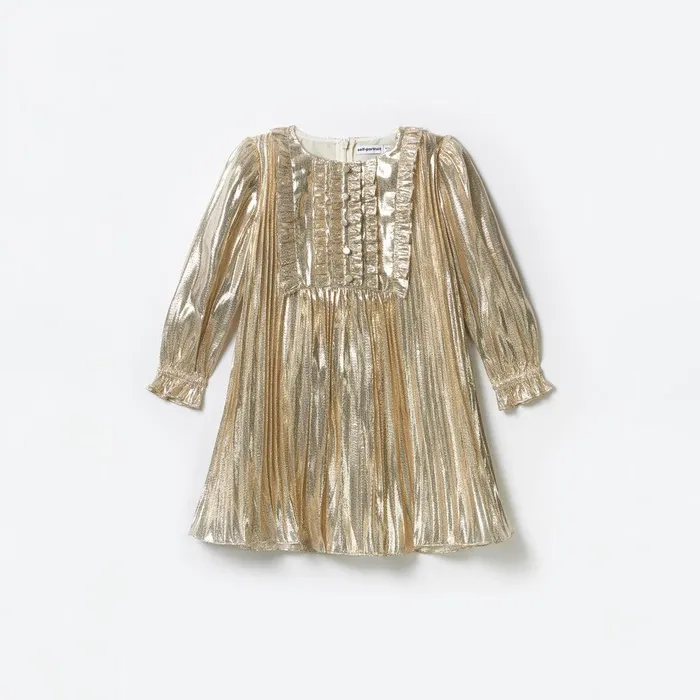 Self Portrait Party Dresses Gold Metallic Mini Dress 8211 Kids