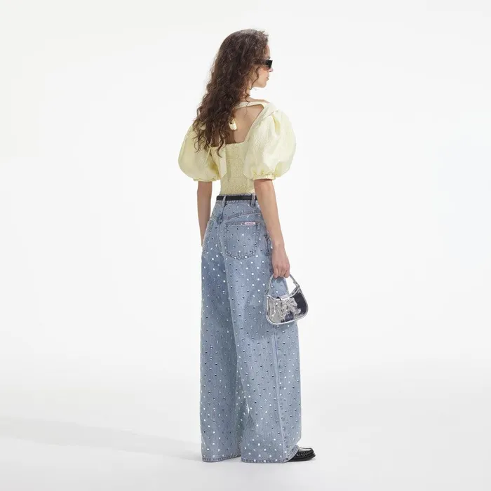 Self Portrait Tops Yellow Jacquard Top 8211 Women