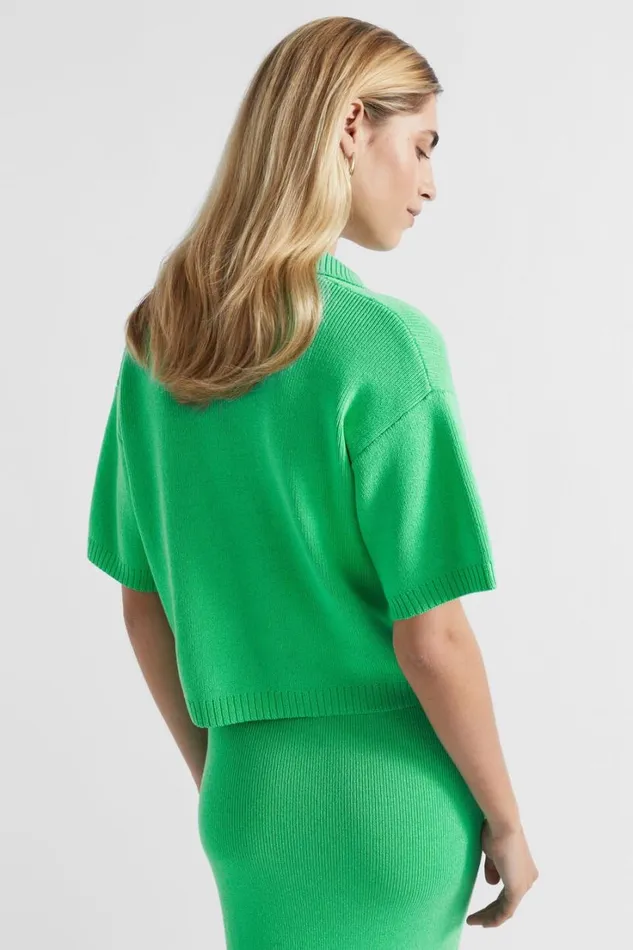 Sets Woman Seed Heritage Cotton Short Sleeve Polo Knit Key Lime