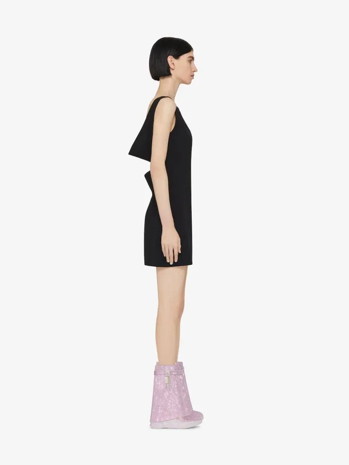 Shark Lock Biker Ankle Boots In Leather With Strass Soft Lilac Women Givenchy Shark Lock