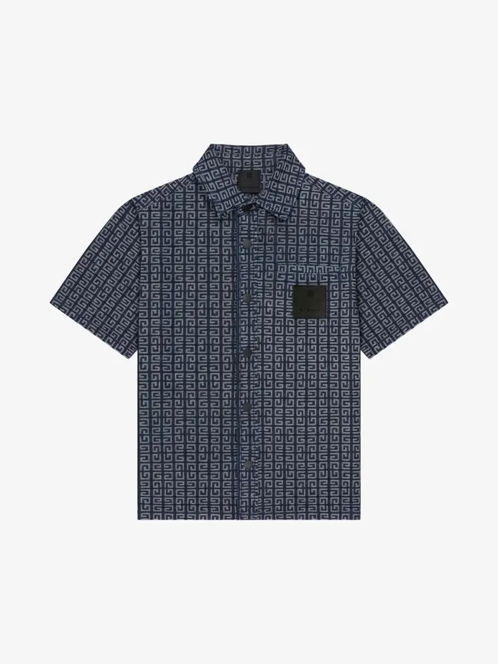 Shirt In 4g Denim Denim Blue Kids Givenchy