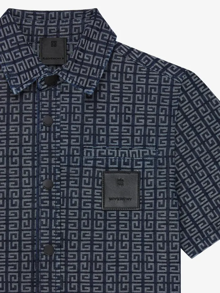 Shirt In 4g Denim Denim Blue Kids Givenchy