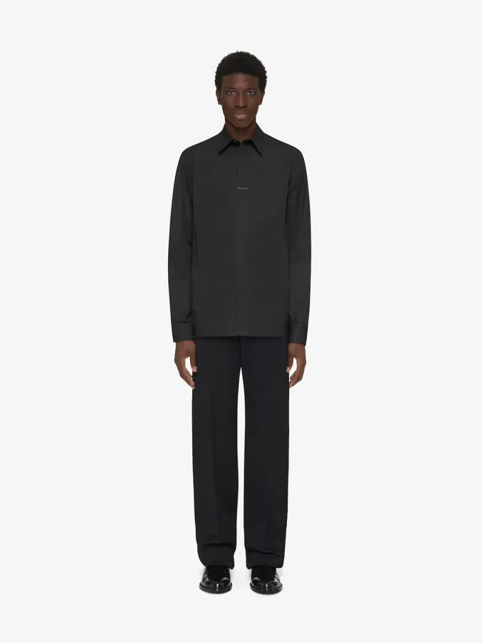 Shirt In Poplin Black Men Givenchy Shirts