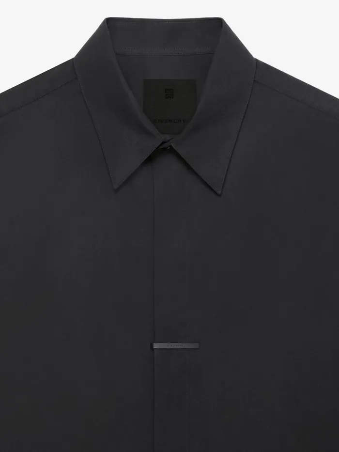 Shirt In Poplin Black Men Givenchy Shirts
