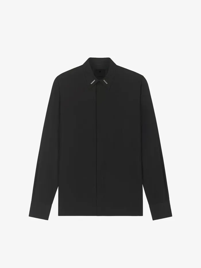 Shirt In Poplin With Collar Details Black Men Givenchy Shirts