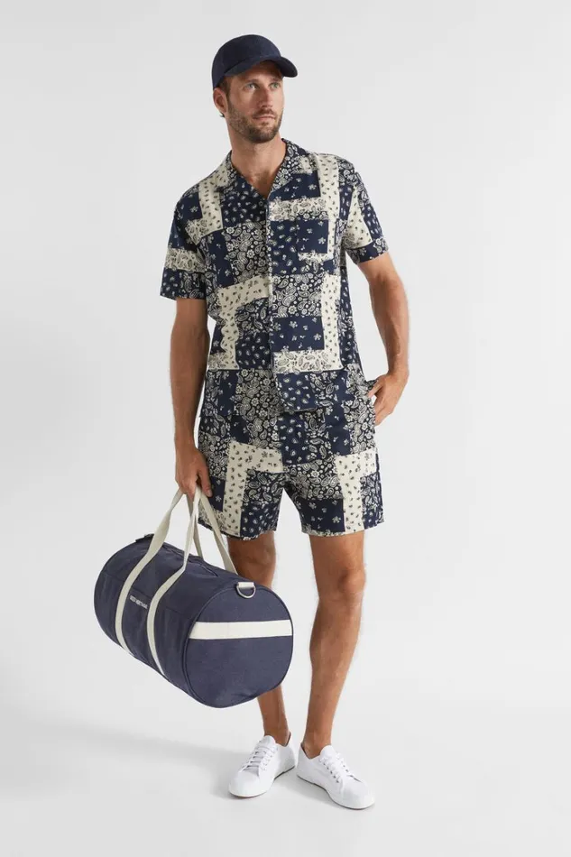 Shirts Man Seed Heritage Paisley Resort Shirt Patchwork Paisley