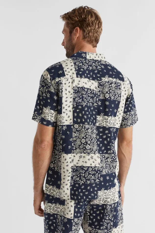 Shirts Man Seed Heritage Paisley Resort Shirt Patchwork Paisley