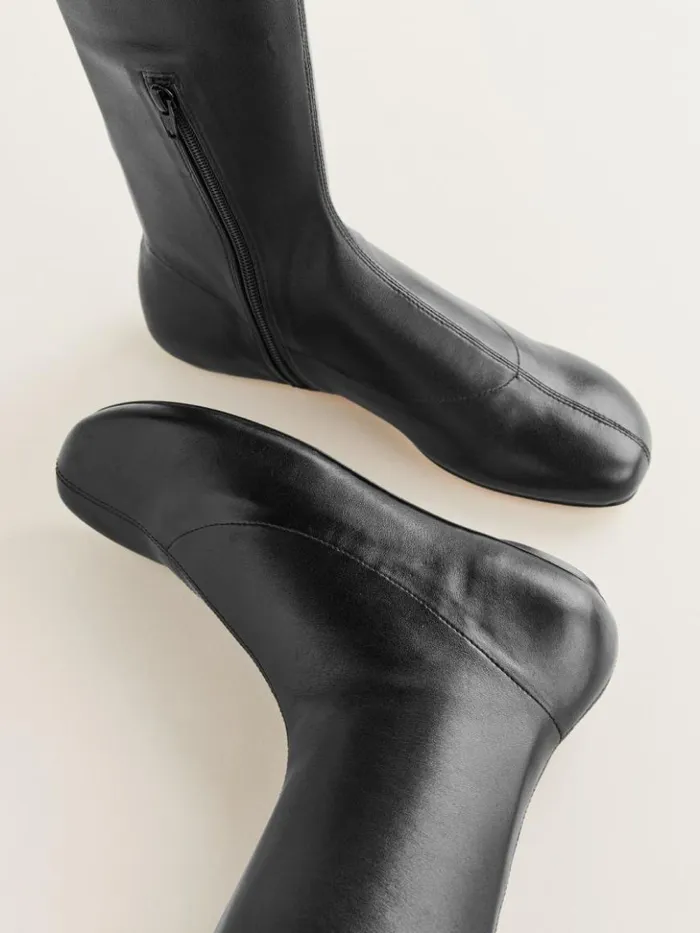 Shoes The Reformation Bradshaw Knee High Boot Black Stretch Leather