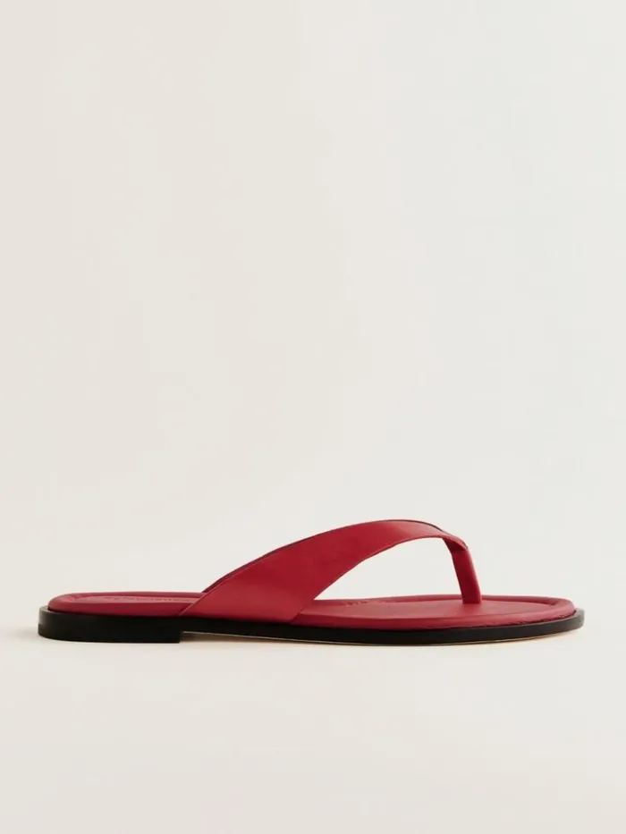 Shoes The Reformation Jessie Thong Sandal Lipstick Leather